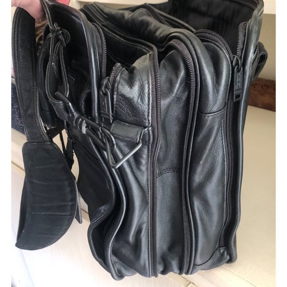 Vintage TUMI 904D3 Black Nappa Leather Laptop Briefcase Messenger Bag Rare - Picture 11 of 12